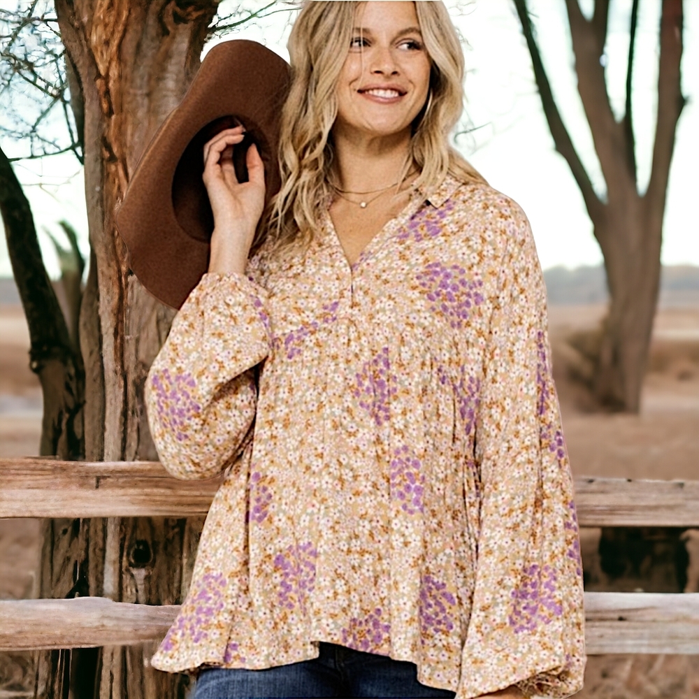 48275 Floral Print Blouse